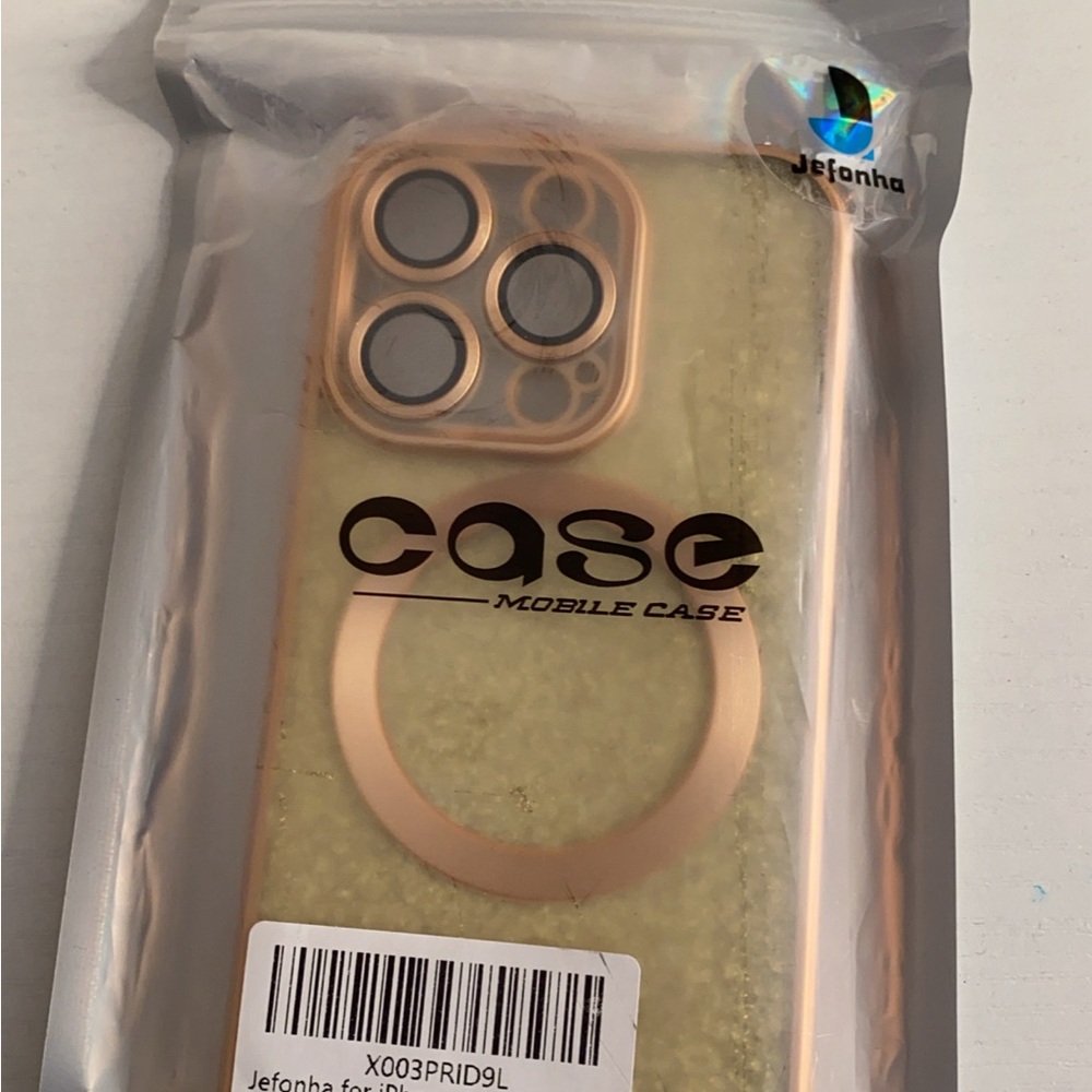 Gold Silicone Phone Case with Camera Cutout 14 pro